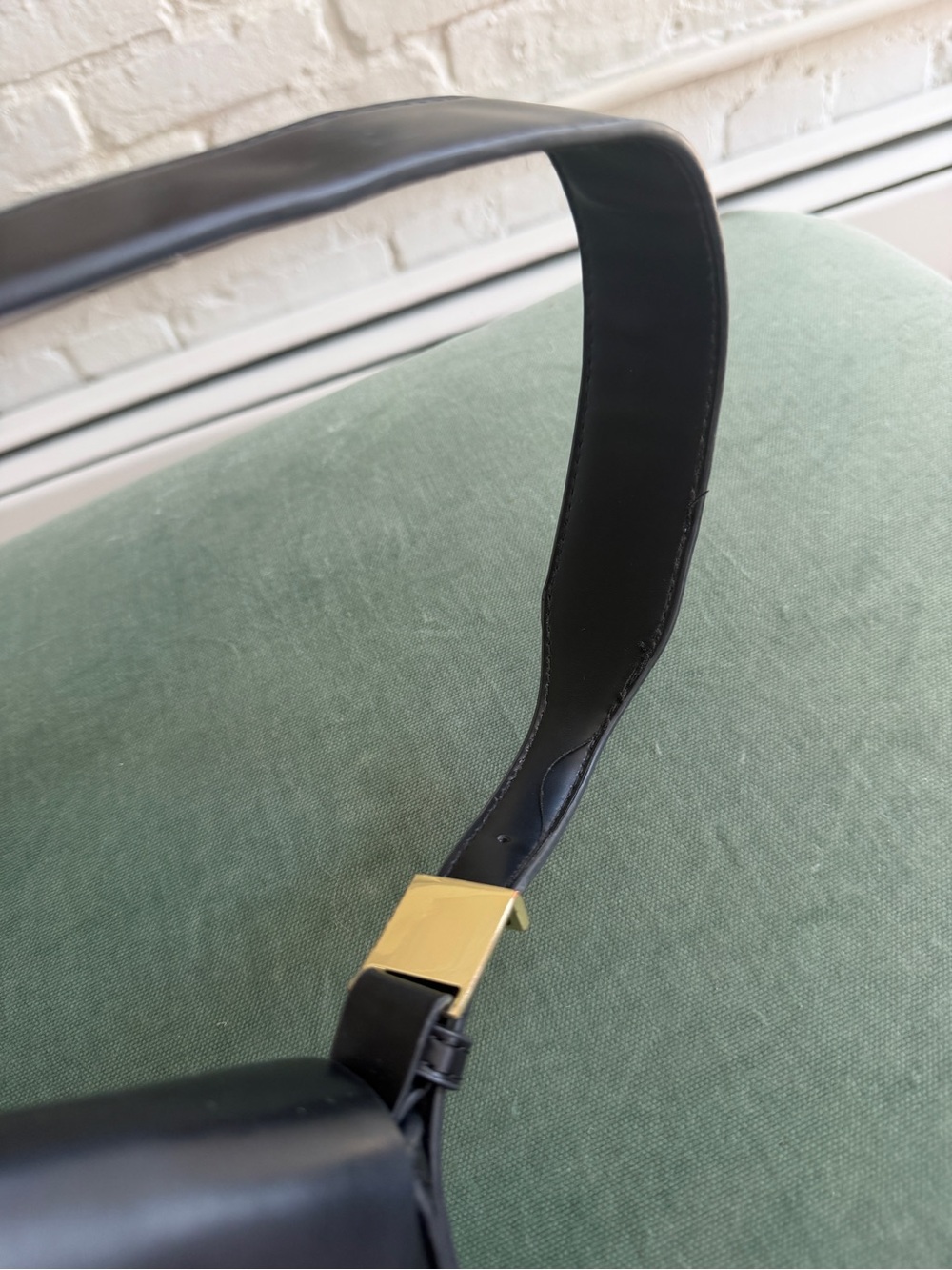 Zara Black Shoulder Bag with Gold Accents - Picture 4 of 9